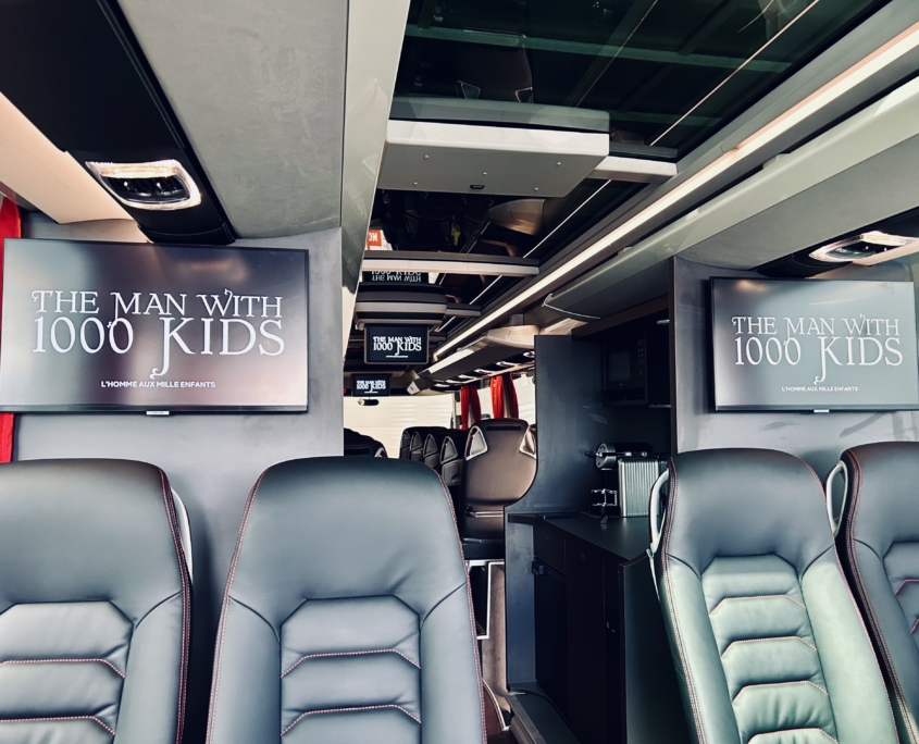 Photo de l'intérieur du bus du stade rennais - Breizhcab Rennes