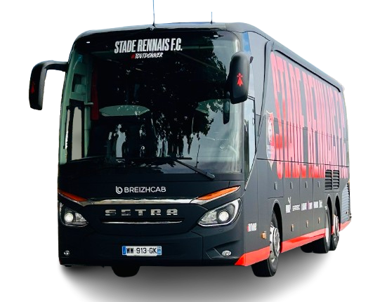 Bus Car du Stade Rennais FC par Breizhcab, nouveau transporteur du SRFC depuis le 1er juillet 2024
